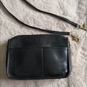 Vintage Coach Companion Black Leather Crossbody Bag 2733